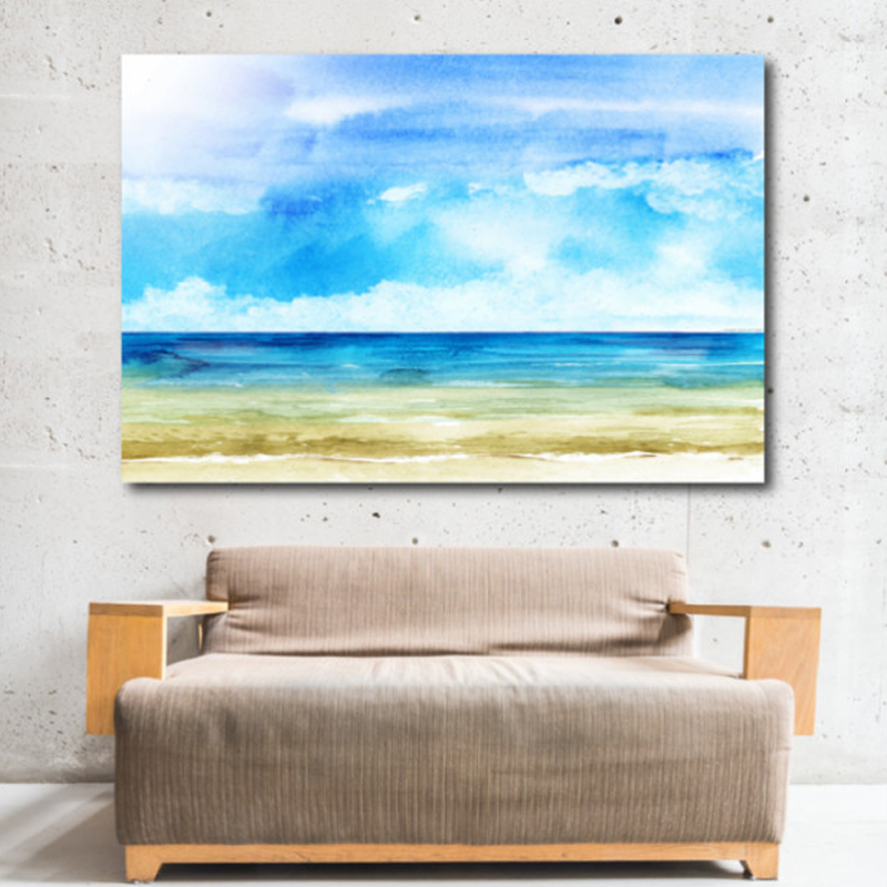 Πίνακας σε καμβά με Ζωγραφική Θάλασσα με αμμουδιά